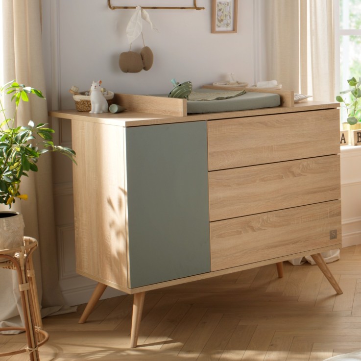 Plan à langer pour commode en bois Seventies