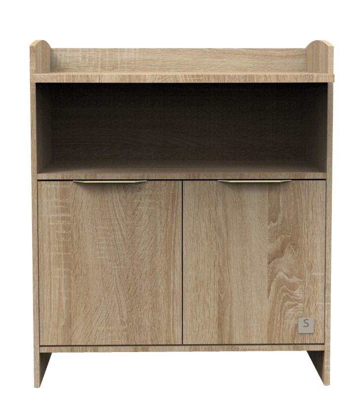 Commode à langer 2 portes et une niche Azur en bois