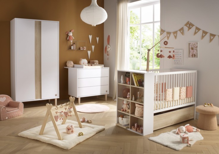 Commode 3 tiroirs pieds bois