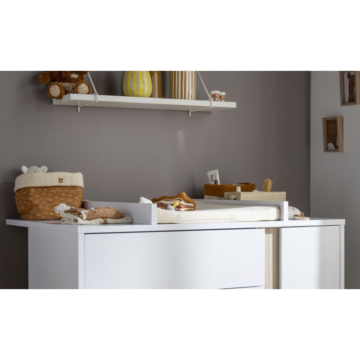Plan à langer pour commode 3 tiroirs et 1 porte Paloma