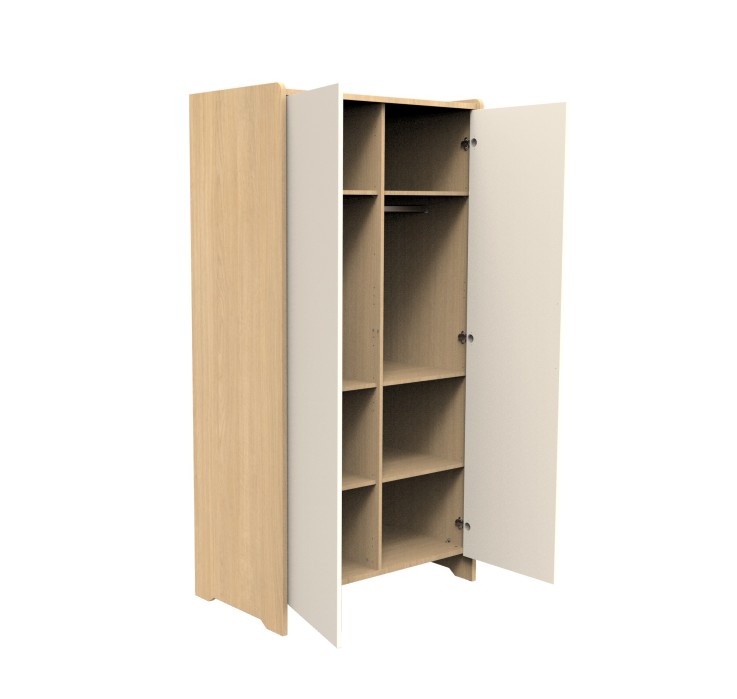 Armoire 2 portes en bois décor chêne miel