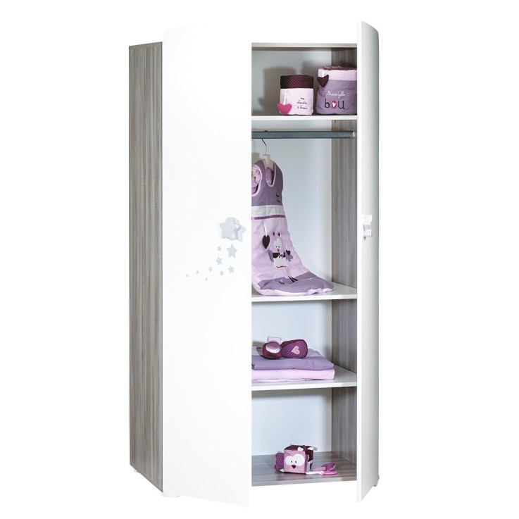 Armoire 2 portes bébé 175x85x56cm en bois