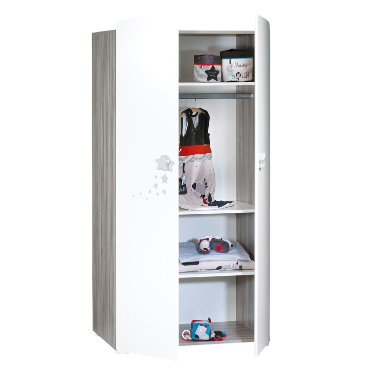 Armoire 2 portes bébé 175x85x56cm en bois