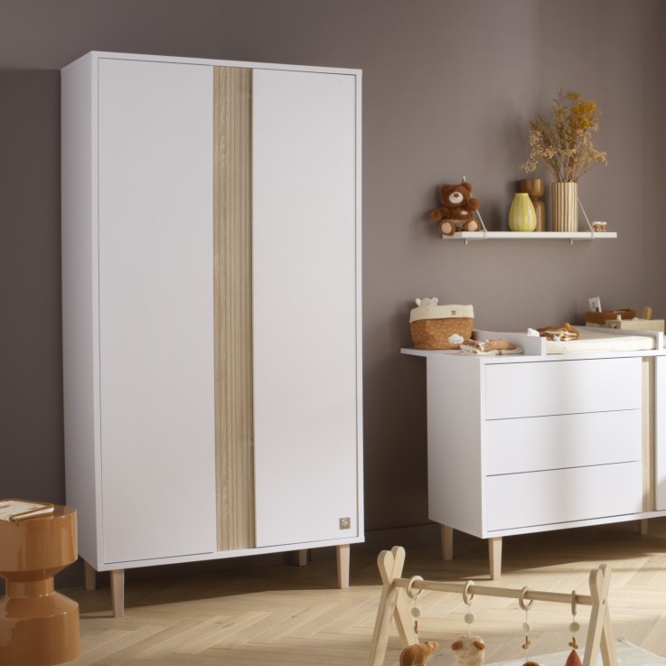 Armoire 2 portes avec pieds bois
