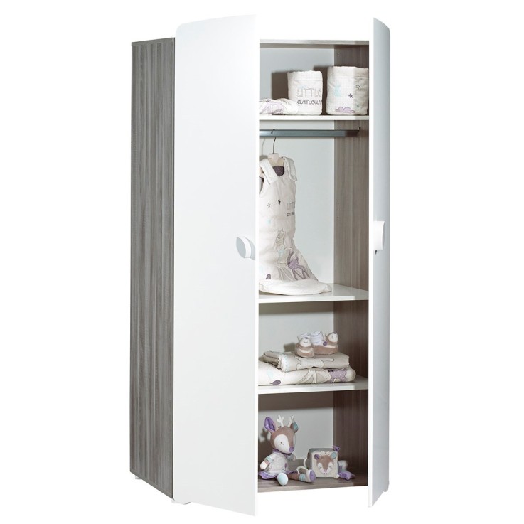 Armoire 2 portes bébé 175x85x56cm en bois