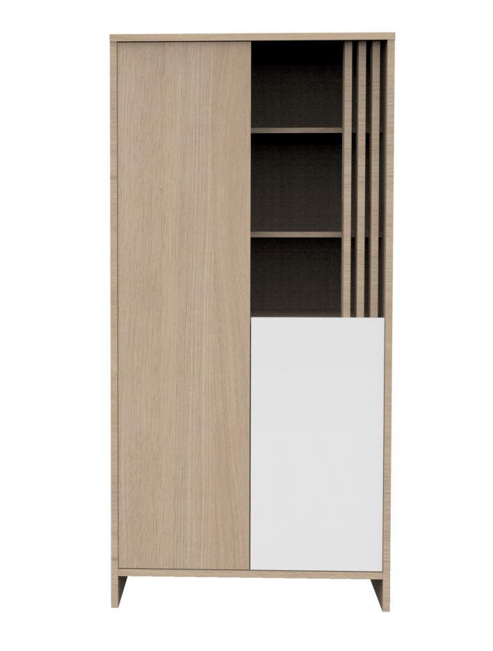 Armoire 2 portes et 1 niche avec claustra en bois