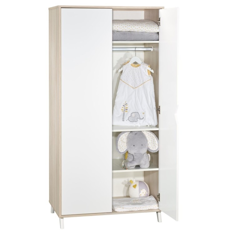 Armoire bébé 2 portes en bois