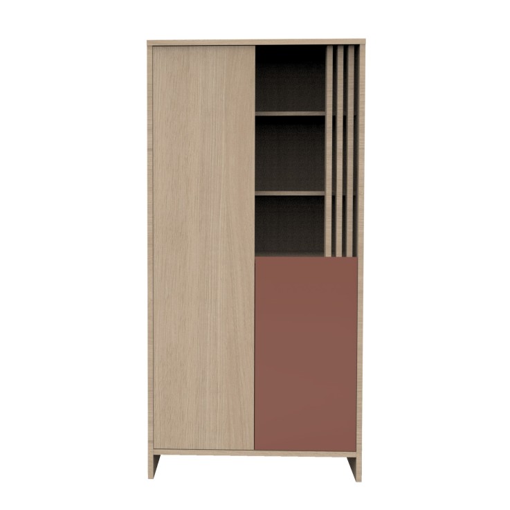 Armoire 2 portes et 1 niche avec claustra en bois