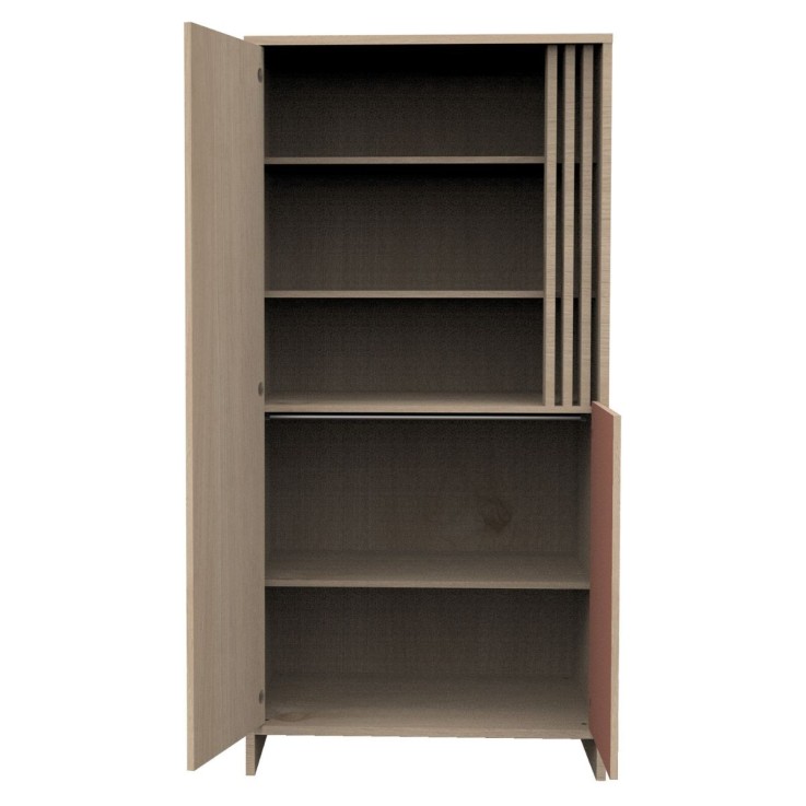 Armoire 2 portes et 1 niche avec claustra en bois