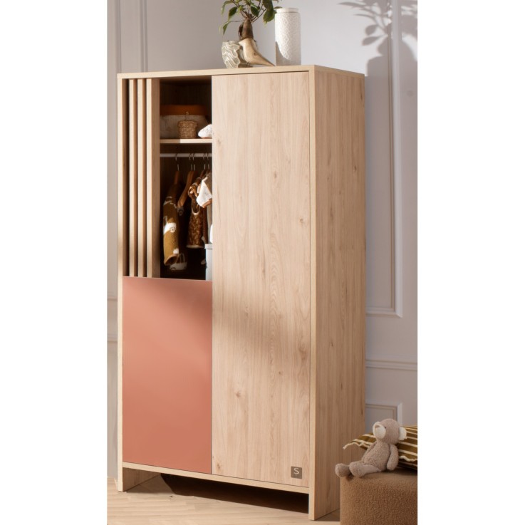 Armoire 2 portes et 1 niche avec claustra en bois