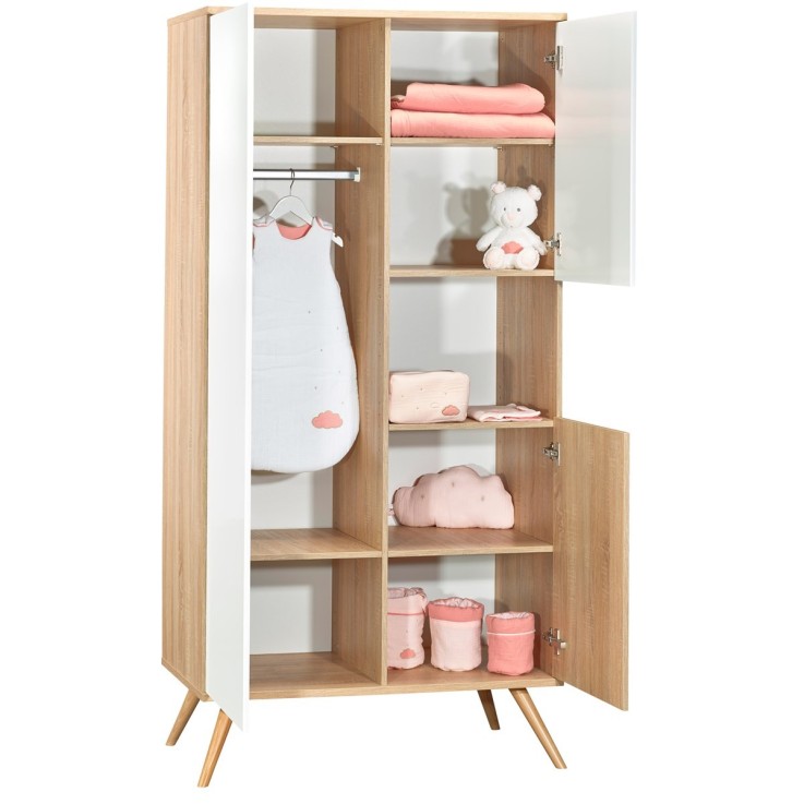 Armoire 3 portes 1 niche Seventies en bois