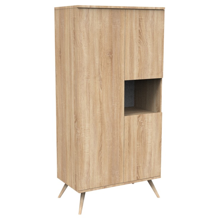 Armoire 3 portes 1 niche Seventies en bois