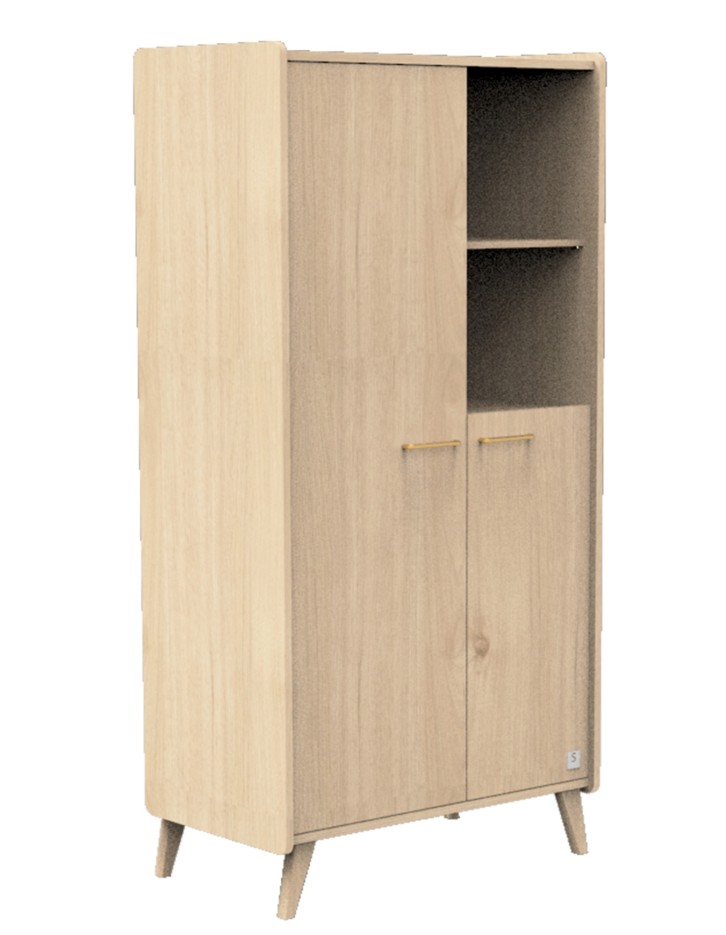 Armoire Arty 2 portes 2 niches en bois