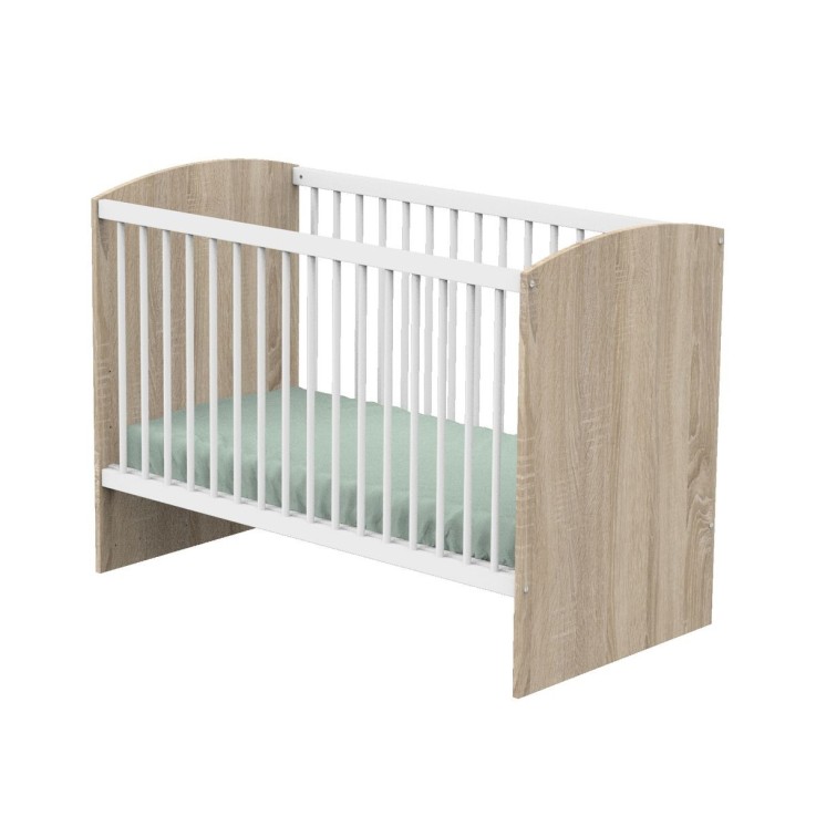 Lit bébé à barreaux Access Blanc Bois
