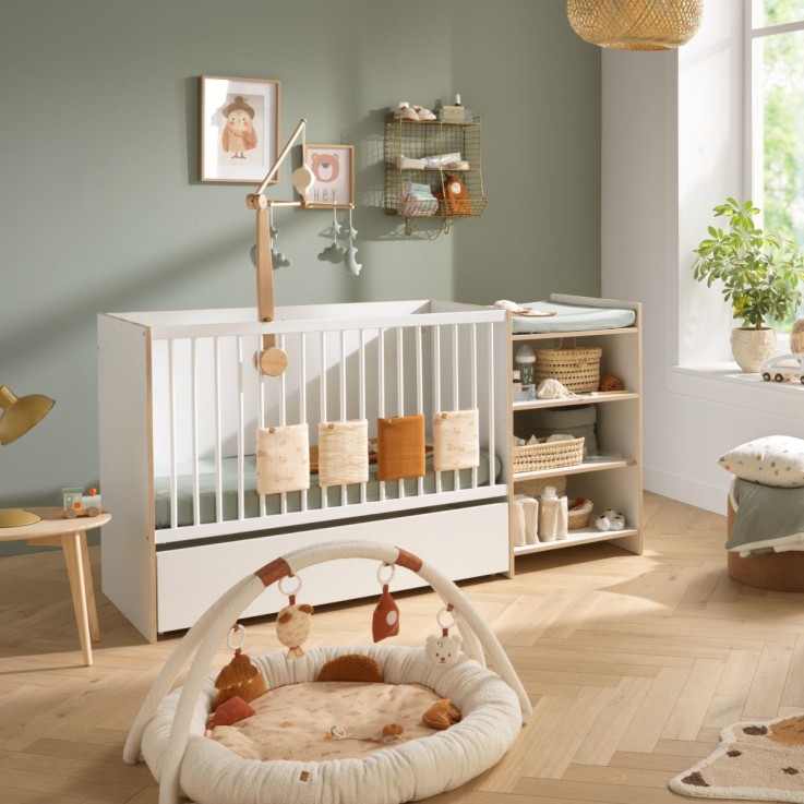 Lit bébé combiné évolutif de 60x120 à 90x190 en bois