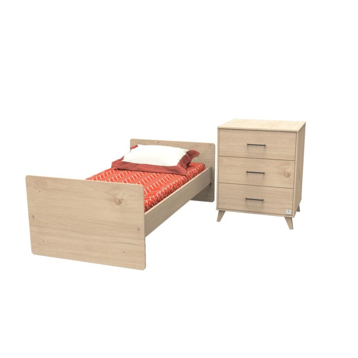 Lit combiné 120x60 évolutif en 90x190 Arty avec matelas