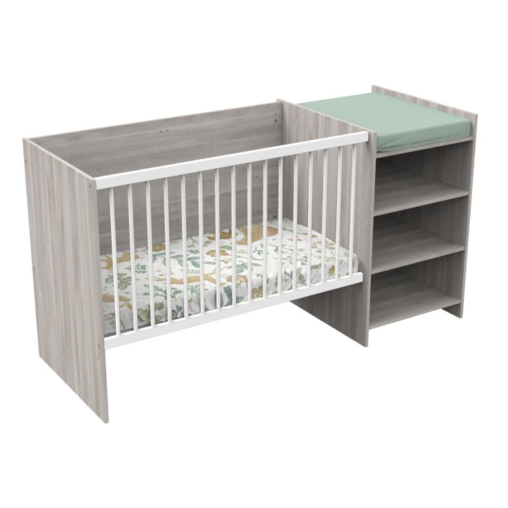 Lit bébé combiné évolutif de 60x120 à 90x190 en bois