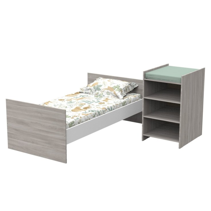 Lit bébé combiné évolutif de 60x120 à 90x190 en bois