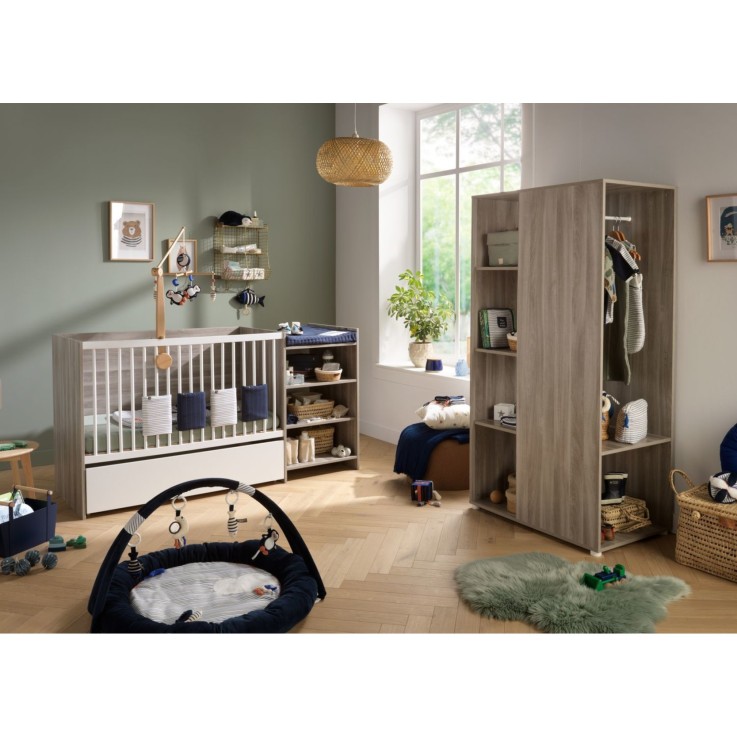 Lit bébé combiné évolutif de 60x120 à 90x190 en bois