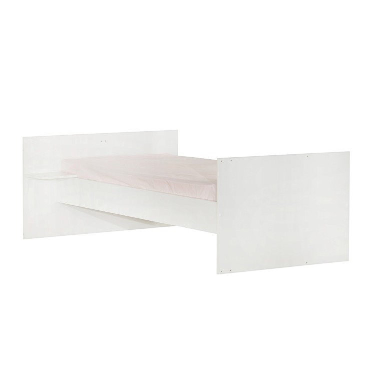 Lit Combiné Evolutif 120x60 en 90x190 en bois blanc avec matelas