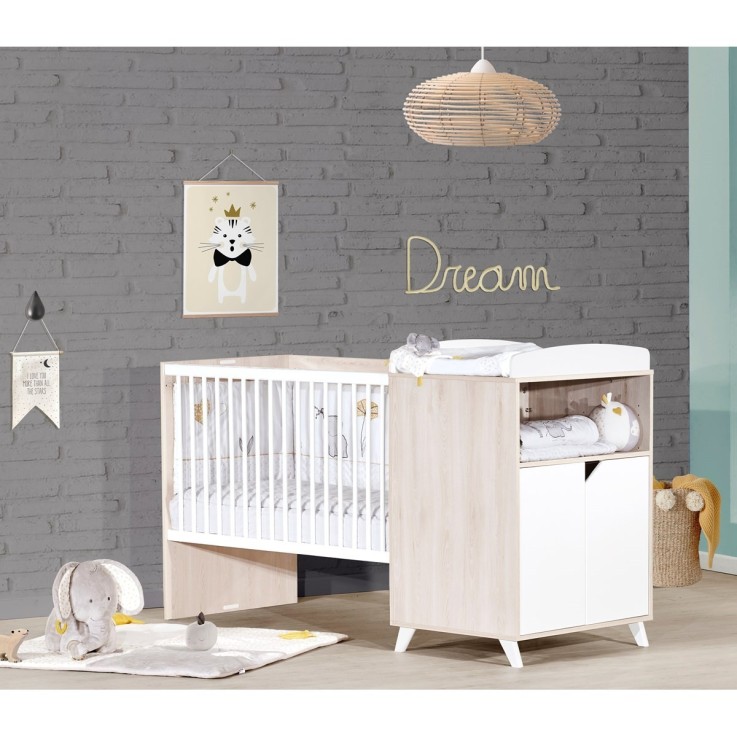 Lit Combiné 60x120 évolutif en 90x190 en bois