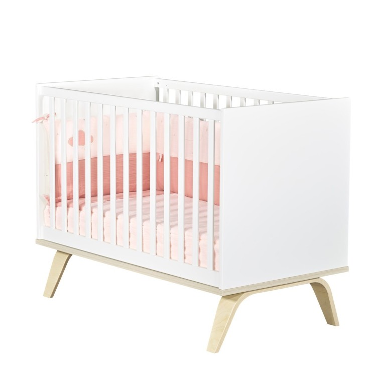 Lit bébé 120X60cm en bois blanc