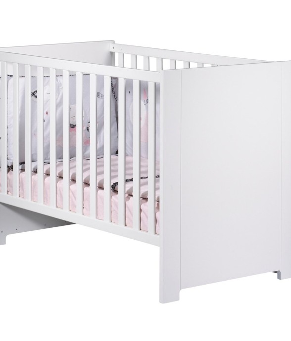 Lit bébé 120x60 en bois blanc