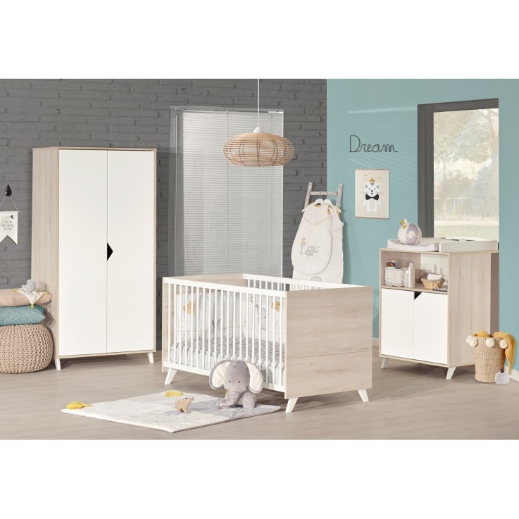 Lit évolutif Little Big Bed sur pieds en bois