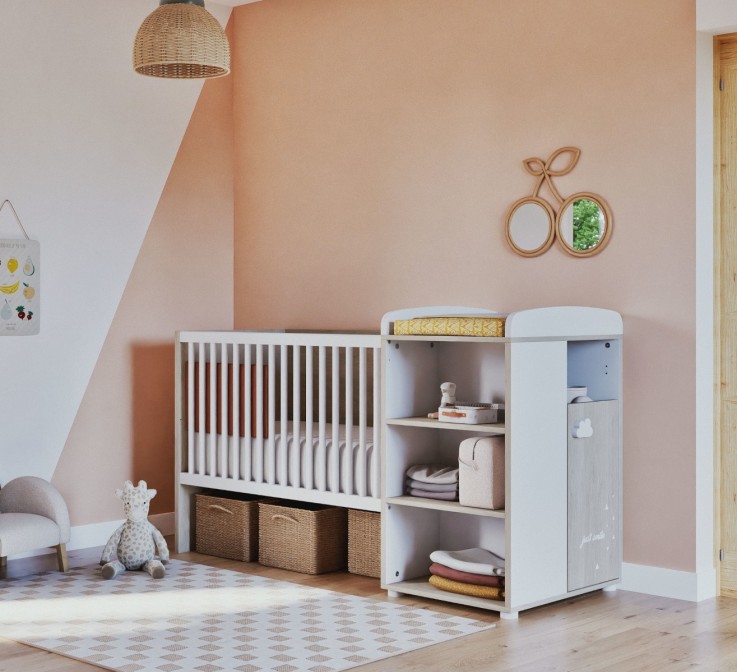 Lit Combiné évolutif de 60x120 à 90x190 avec matelas