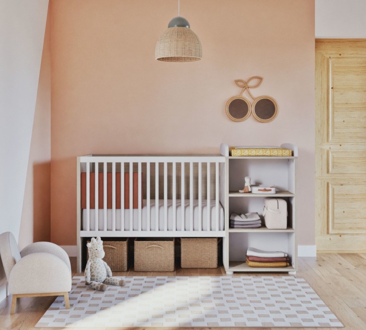 Lit Combiné évolutif de 60x120 à 90x190 avec matelas