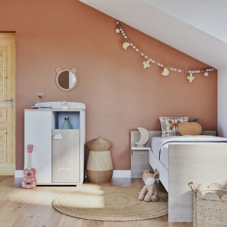 Lit Combiné évolutif de 60x120 à 90x190 avec matelas