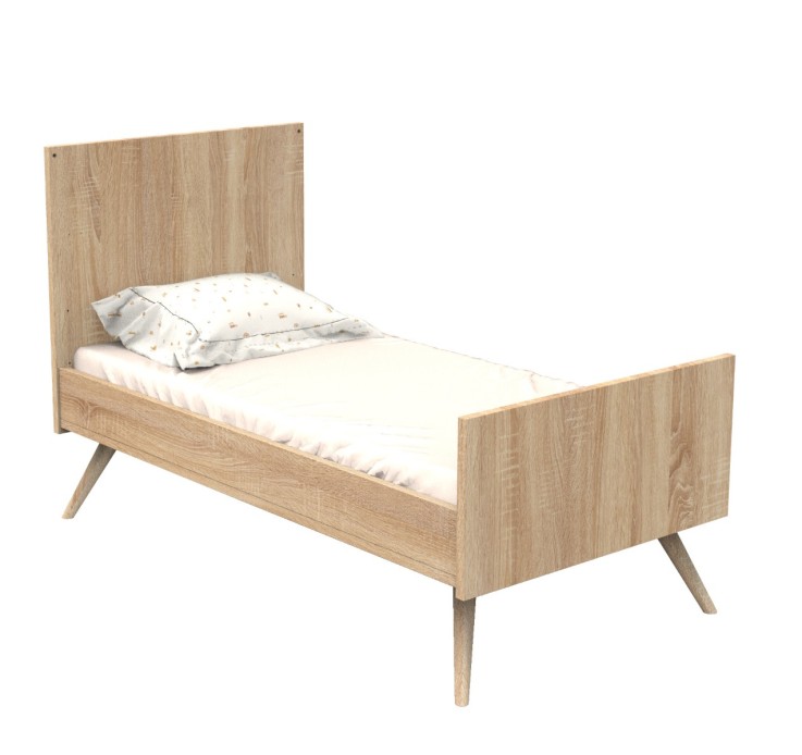 Lit bébé évolutif 140x70cm en bois marron