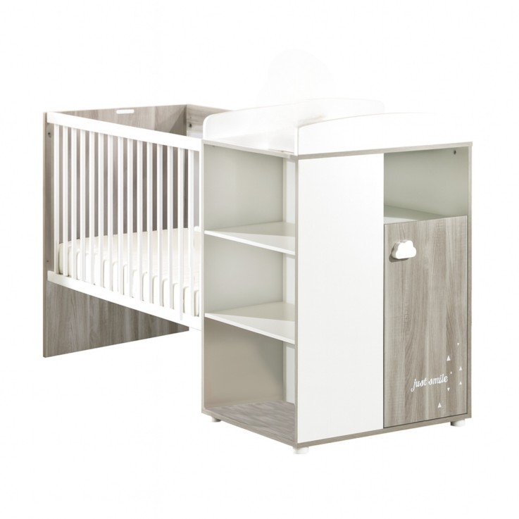 Lit Combiné évolutif de 60x120 à 90x190 en bois