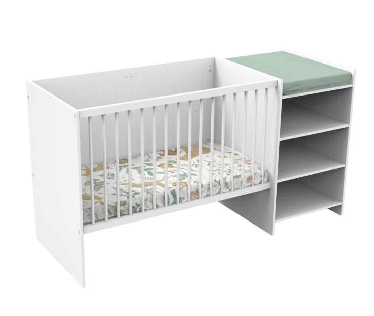 Lit bébé combiné évolutif de 60x120 à 90x190 en bois