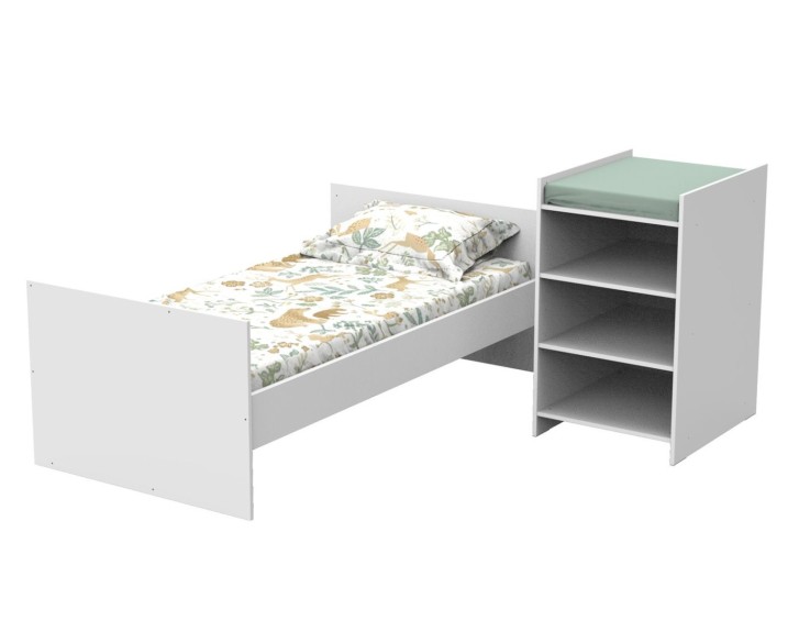 Lit bébé combiné évolutif de 60x120 à 90x190 en bois