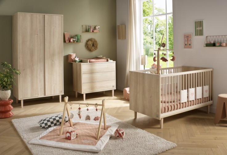 Lit évolutif 140x70 - Little Big bed sur pieds bois