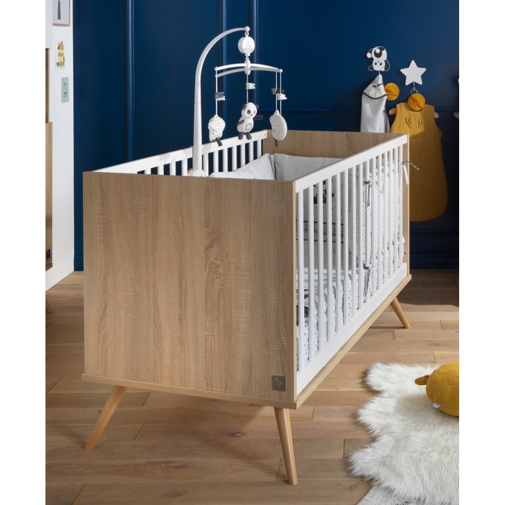 Lit bébé évolutif Seventies 140X70cm en bois