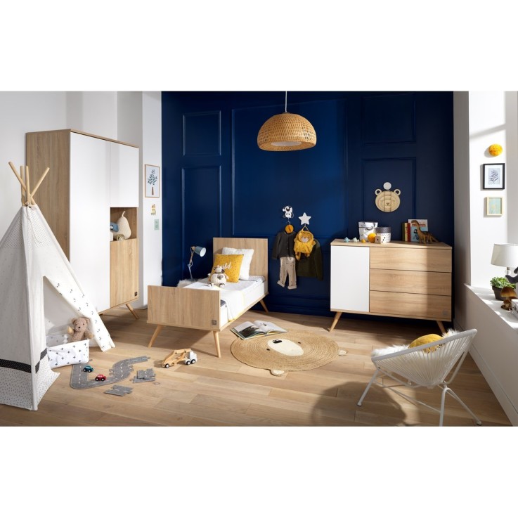 Lit bébé évolutif Seventies 140X70cm en bois
