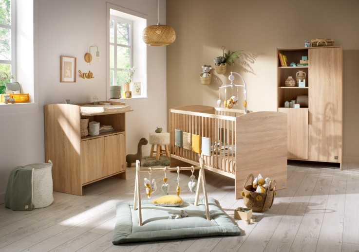 Lit évolutif 140x70 - Little Big Bed en bois décor chêne doré
