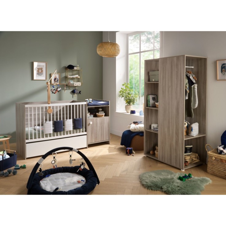 Lit bébé combiné évolutif de 60x120 à 90x190