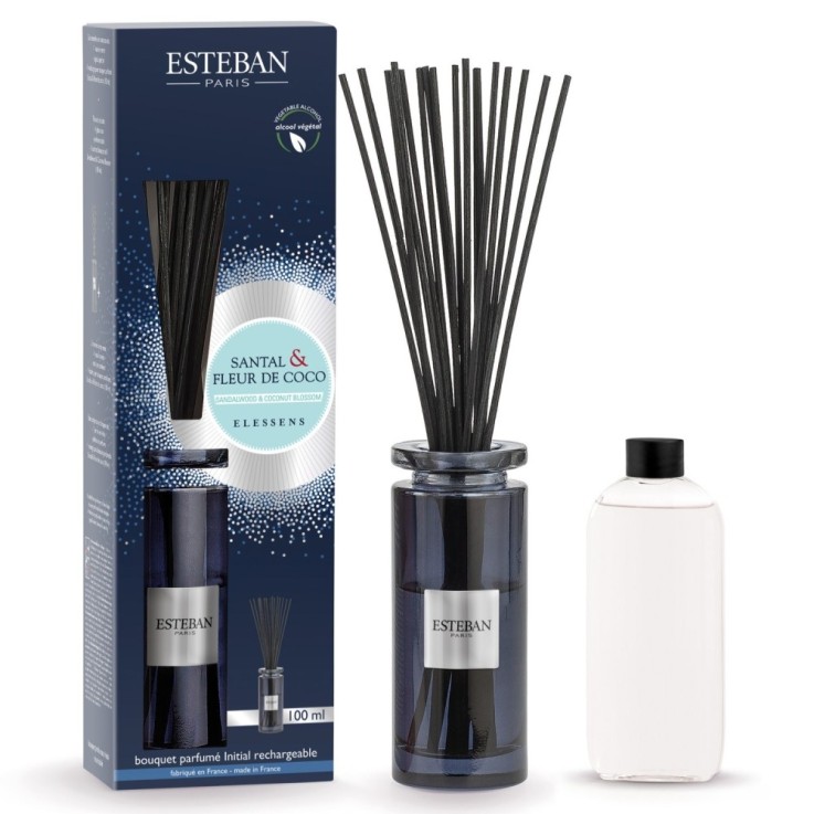 Bouquet initial santal et fleur coco 100 ml en verre