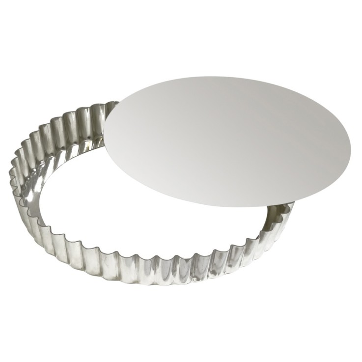 Tourtière ronde cannelée 24 cm en métal
