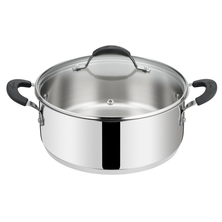 Sauteuse Tempra 2 anses avec son couvercle 26 cm en acier inoxydable