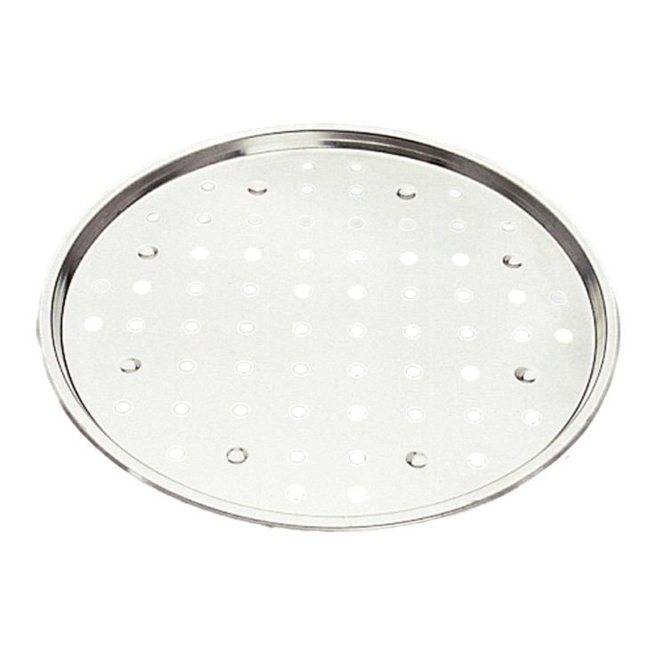 Plaque à pizza perforée avec pied en métal