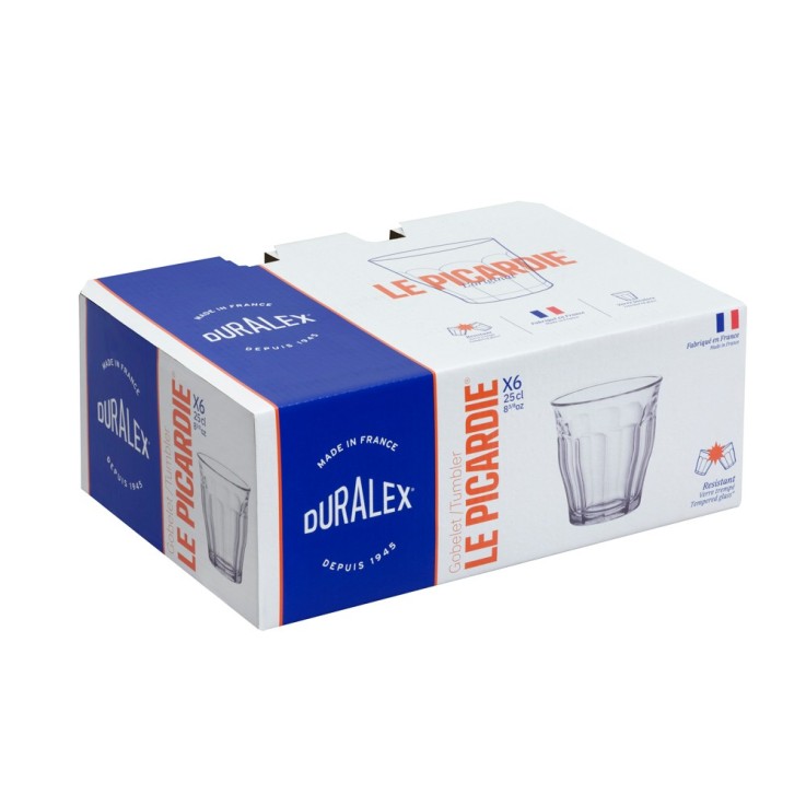 Boîte de 6 gobelets Picardie 25 cl en verre