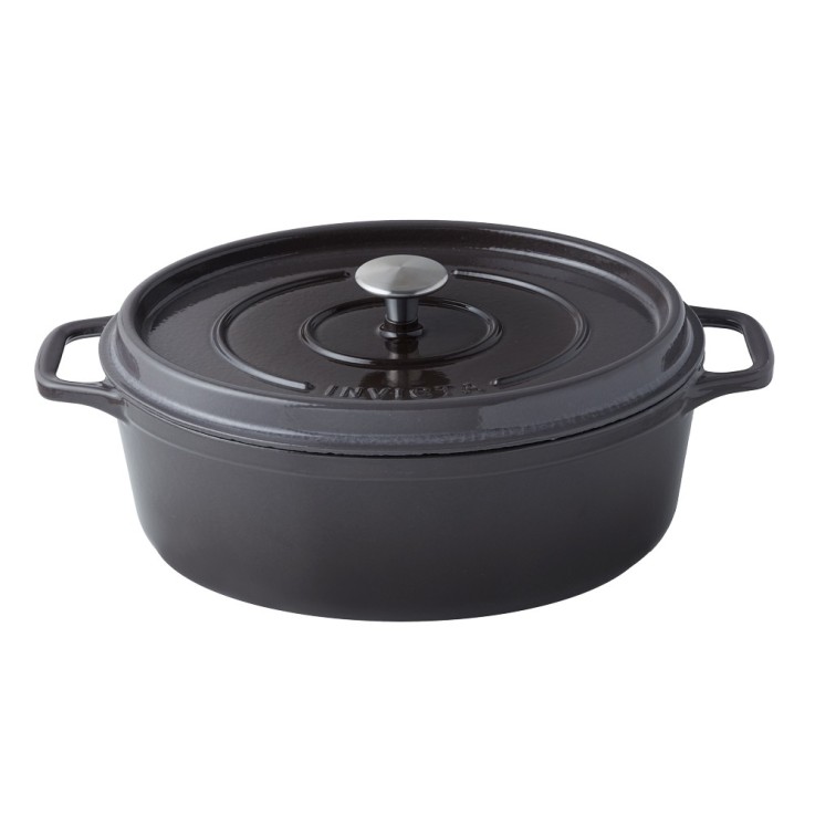 Cocotte ovale Invicta 33 cm taupe en fonte