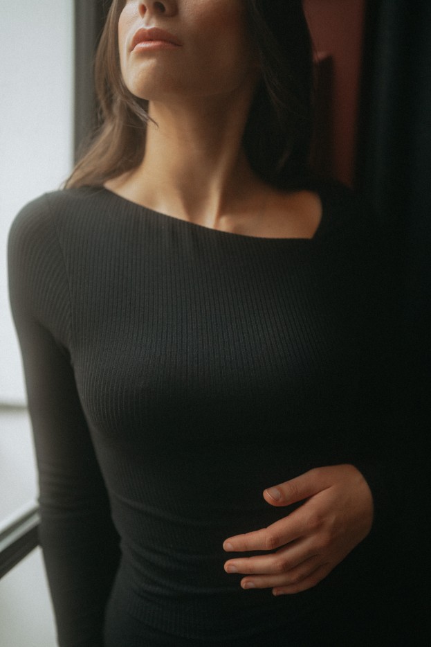 Top Céleste goutte réversible Tencel