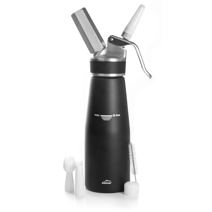 Siphon à crème 0,5 l en aluminium noir