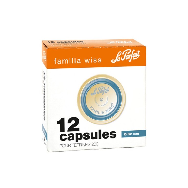 Boîte de 12 capsules Familia Wiss 8,2 cm en métal