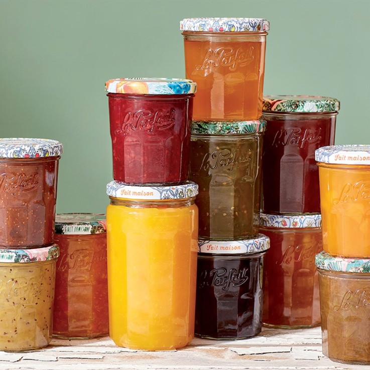 Pack de 6 pots à confiture 385 ml en verre